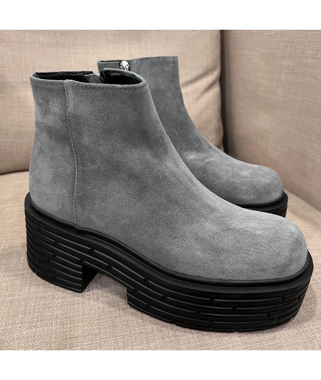 AGL Серые замшевые полусапоги, фото 5
