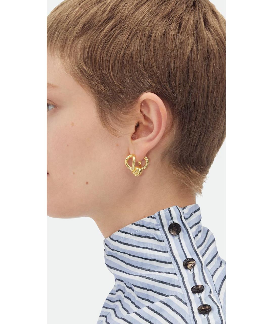 BOTTEGA VENETA Золотые металлические серьги, фото 4