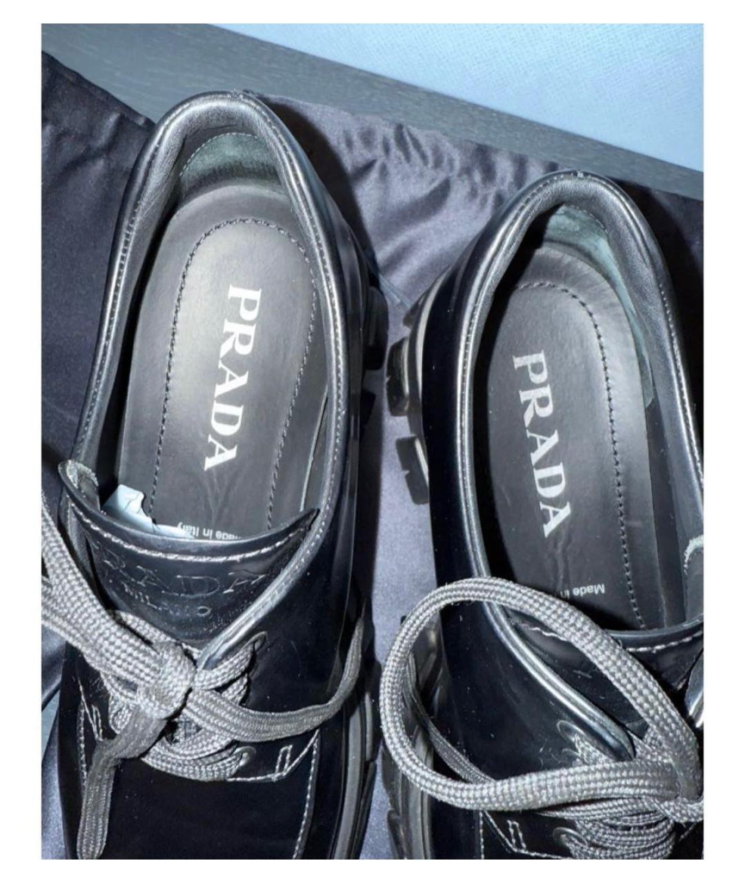 PRADA Черные кожаные ботинки, фото 6