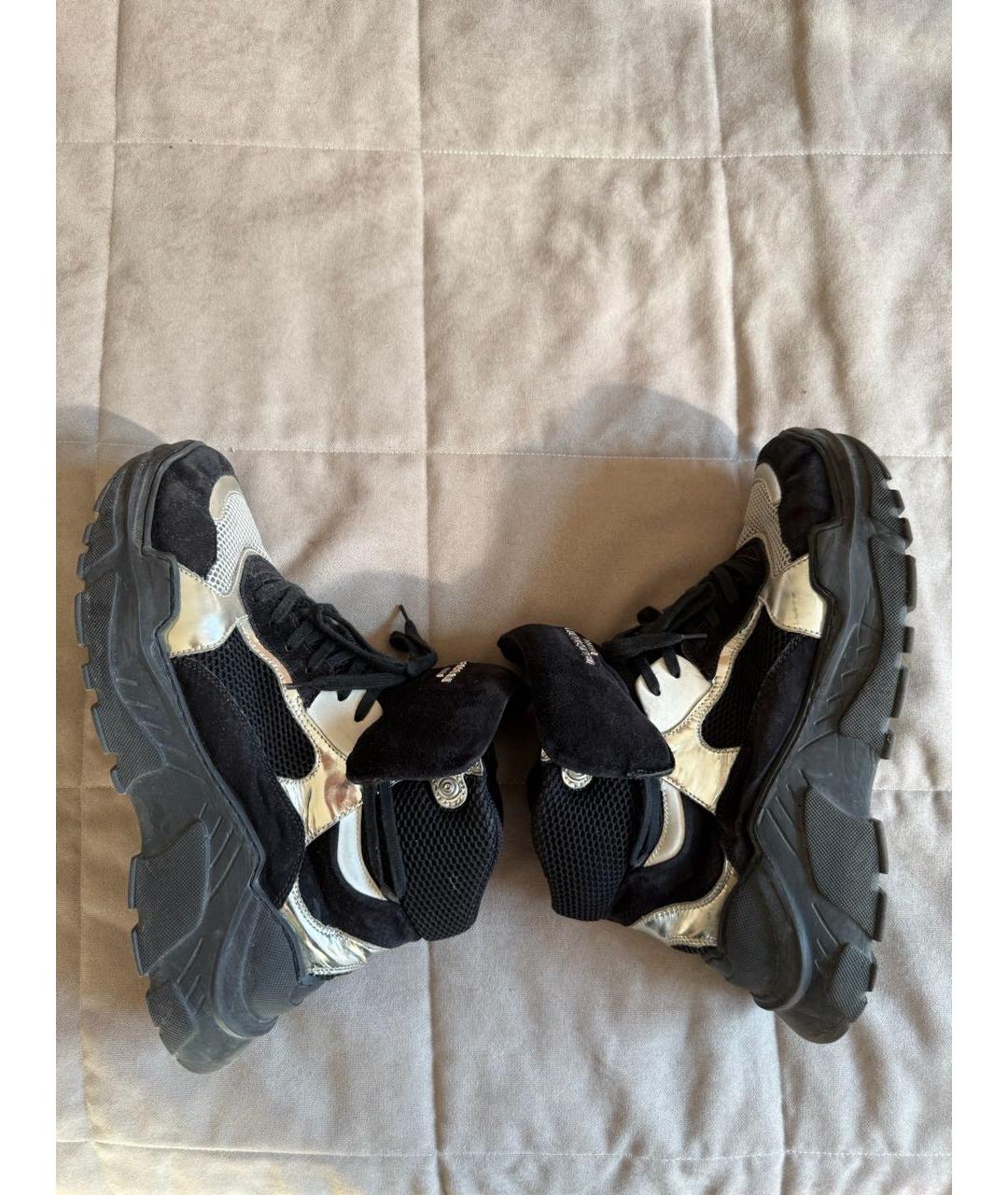 BALMAIN Черные замшевые высокие кроссовки / кеды, фото 7