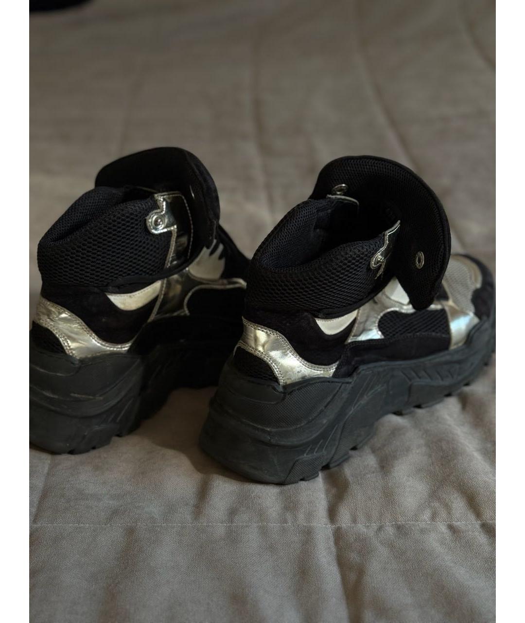 BALMAIN Черные замшевые высокие кроссовки / кеды, фото 4