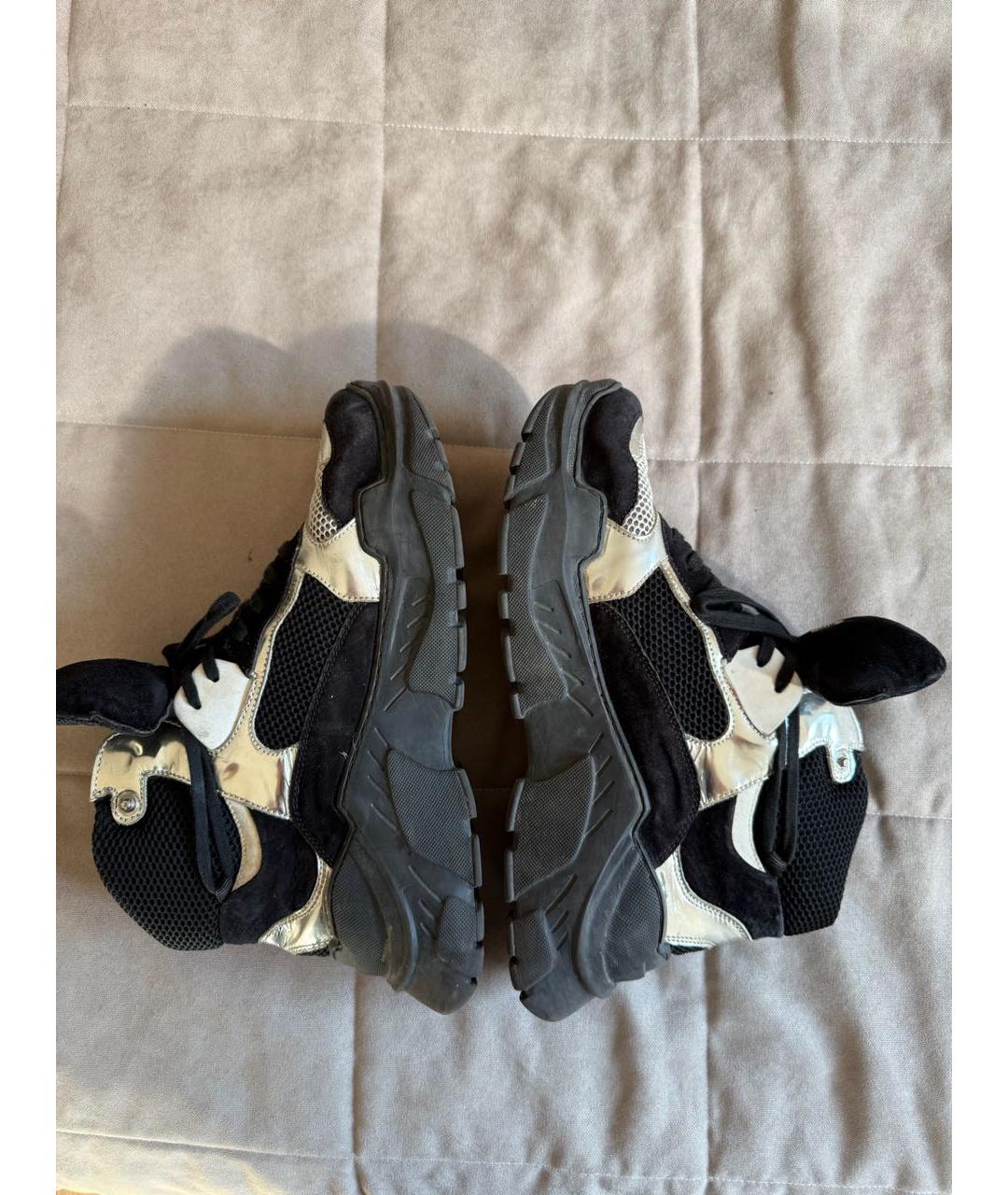 BALMAIN Черные замшевые высокие кроссовки / кеды, фото 8