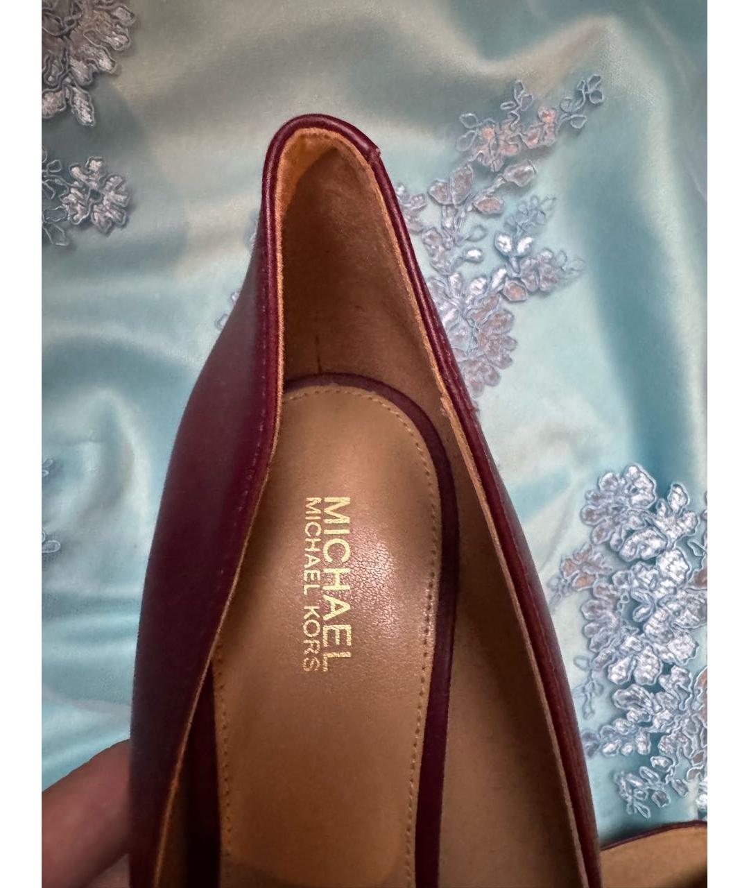 MICHAEL KORS Бордовые кожаные туфли, фото 5