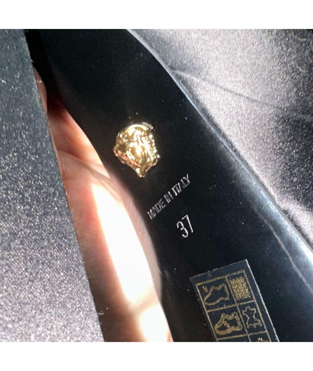 VERSACE Черные текстильные босоножки, фото 5