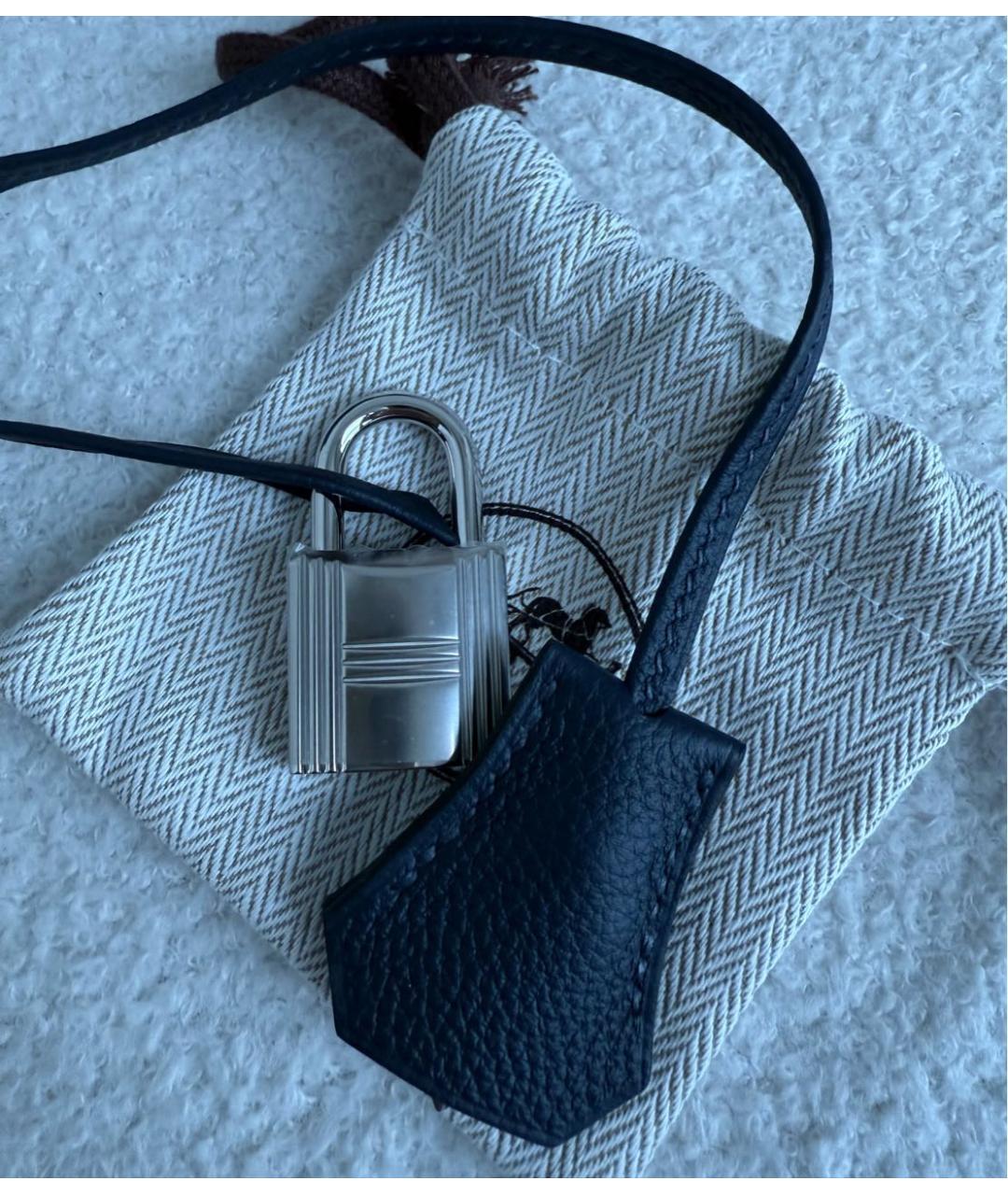 HERMES Темно-синяя кожаная сумка на плечо, фото 7