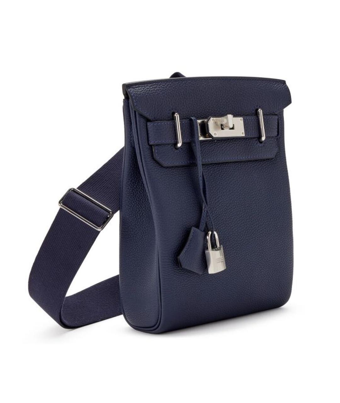 HERMES Темно-синяя кожаная сумка на плечо, фото 9