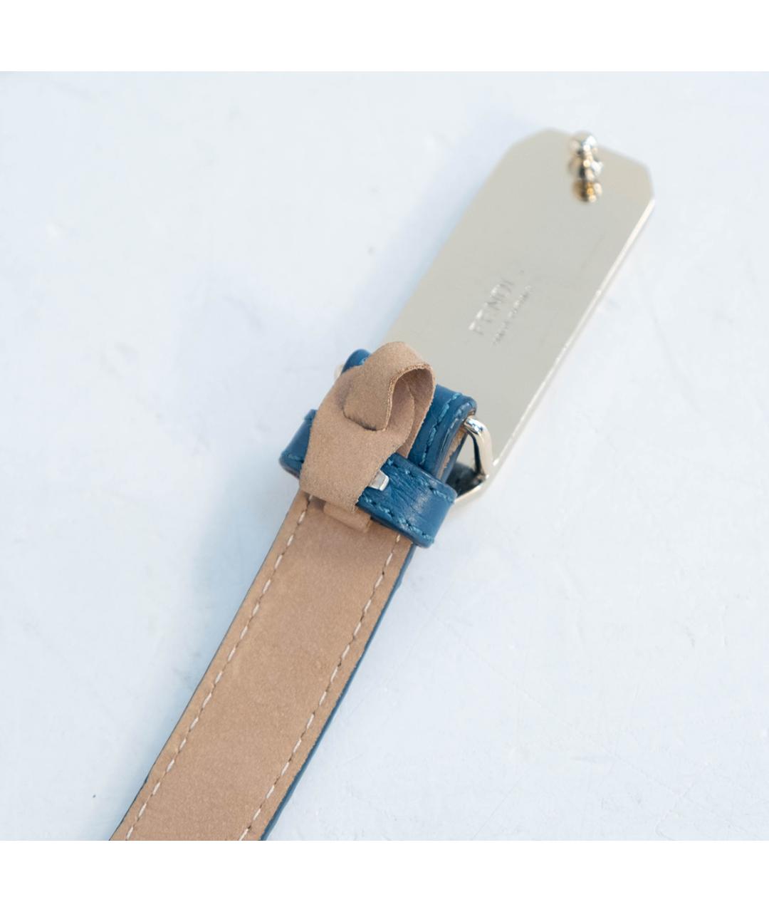 FENDI Синий кожаный ремень, фото 4