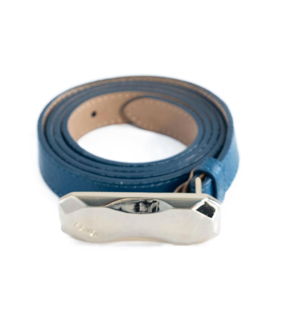 FENDI Синий кожаный ремень, фото 1