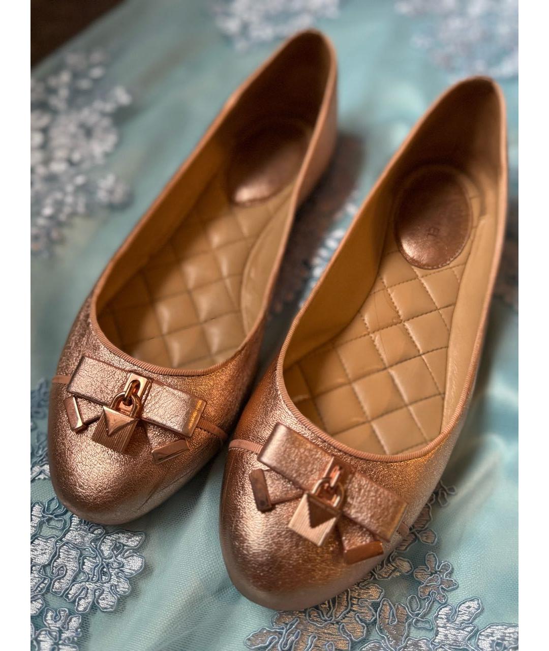 MICHAEL KORS Коралловые кожаные балетки, фото 4