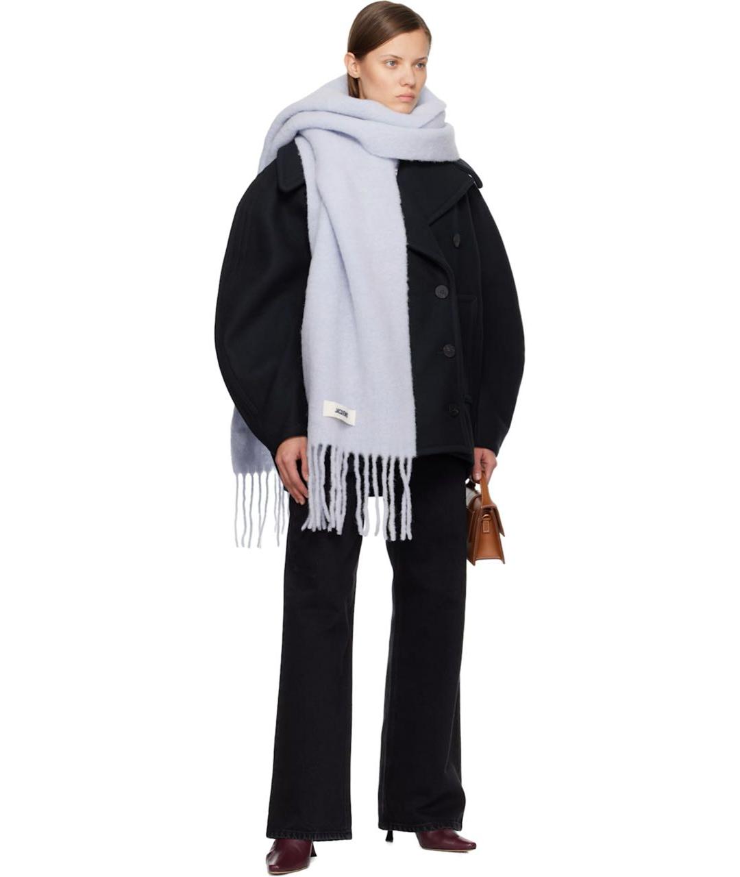 JACQUEMUS Голубой шерстяной шарф, фото 2