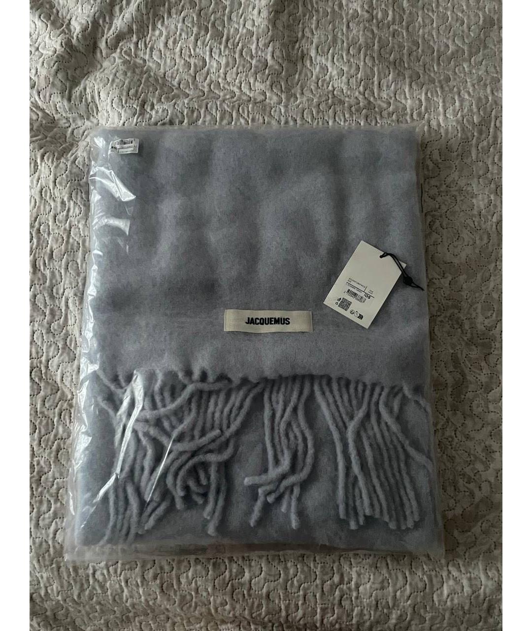 JACQUEMUS Голубой шерстяной шарф, фото 6