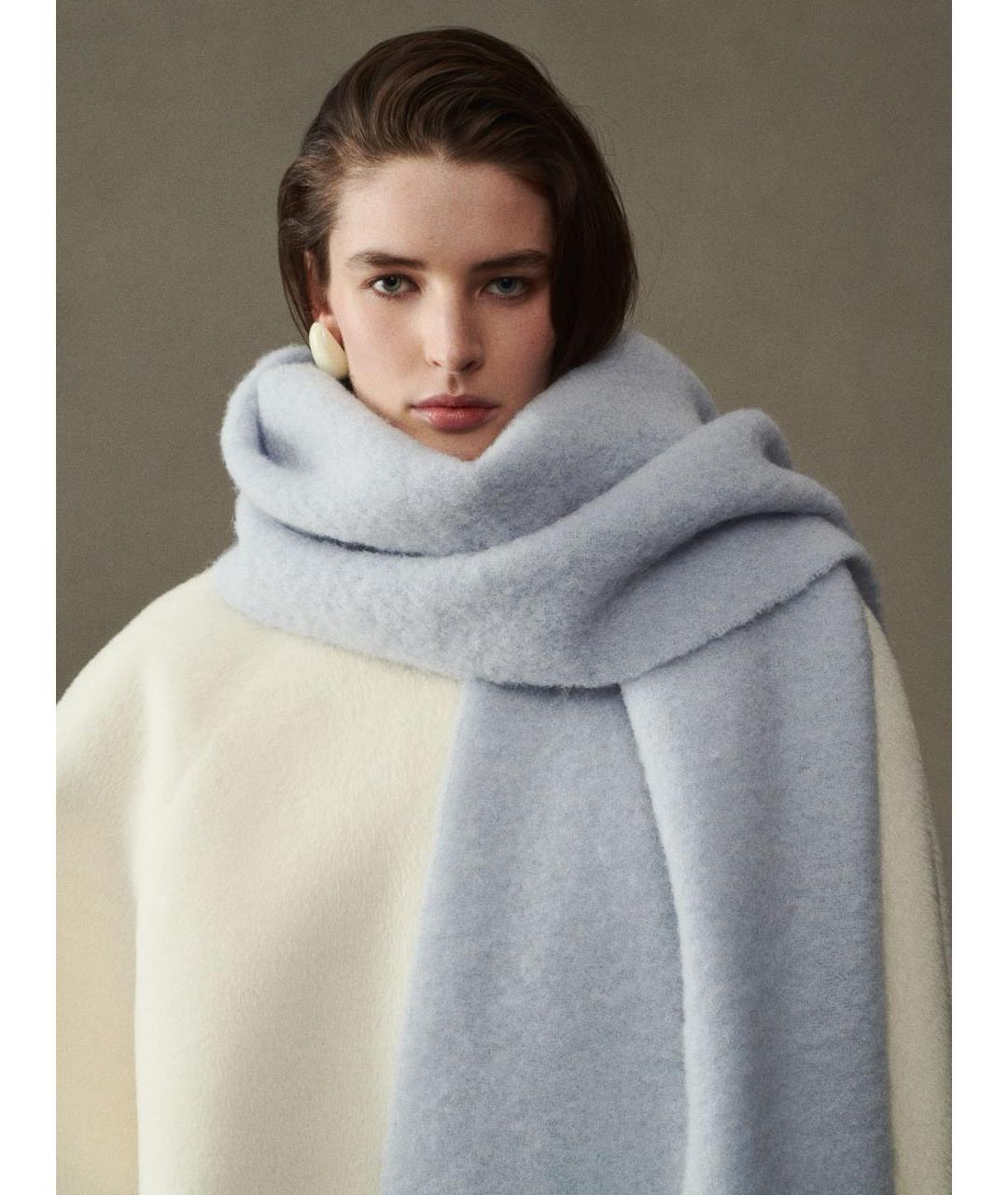 JACQUEMUS Голубой шерстяной шарф, фото 4