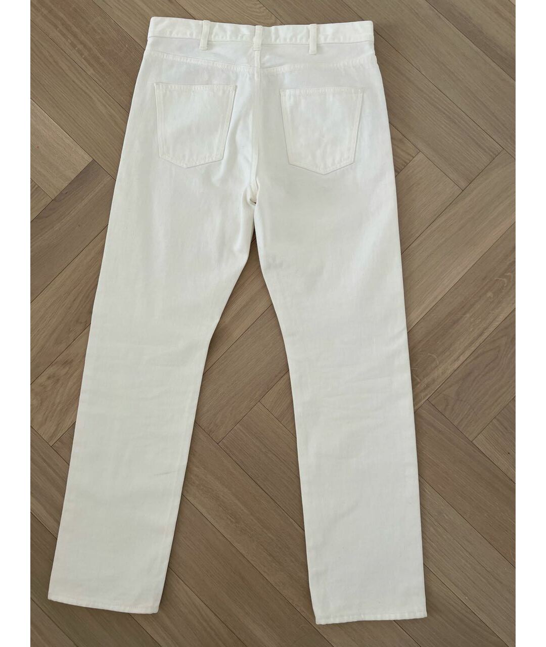CELINE Белые хлопковые прямые джинсы, фото 2