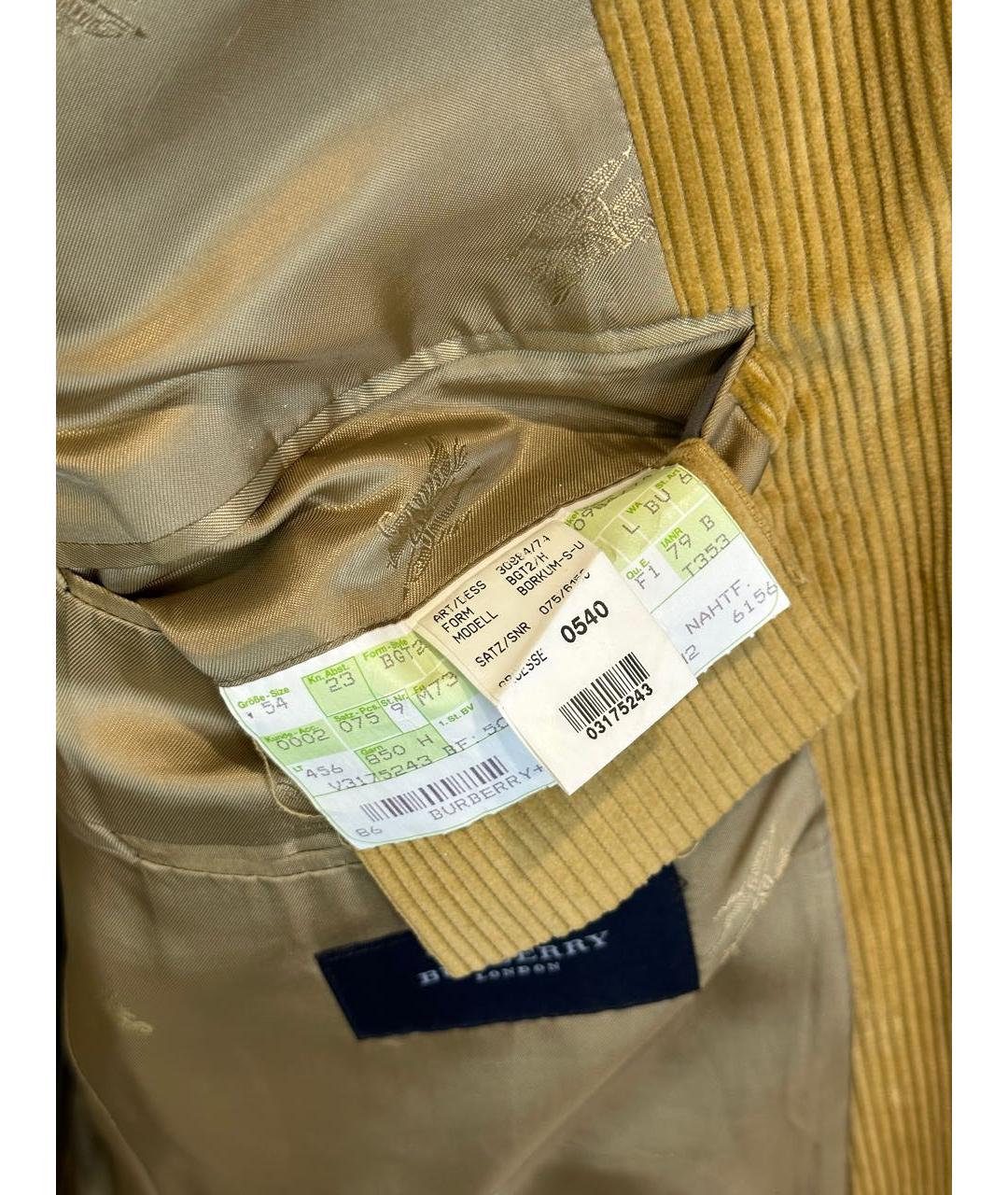 BURBERRY Бежевый хлопковый пиджак, фото 6