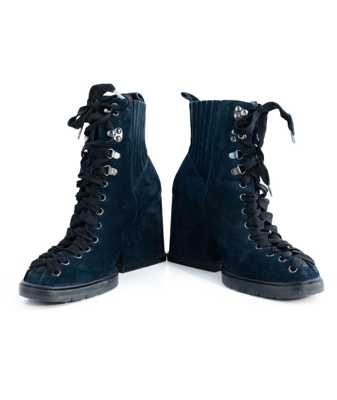SANTONI Синие замшевые ботильоны, фото 4