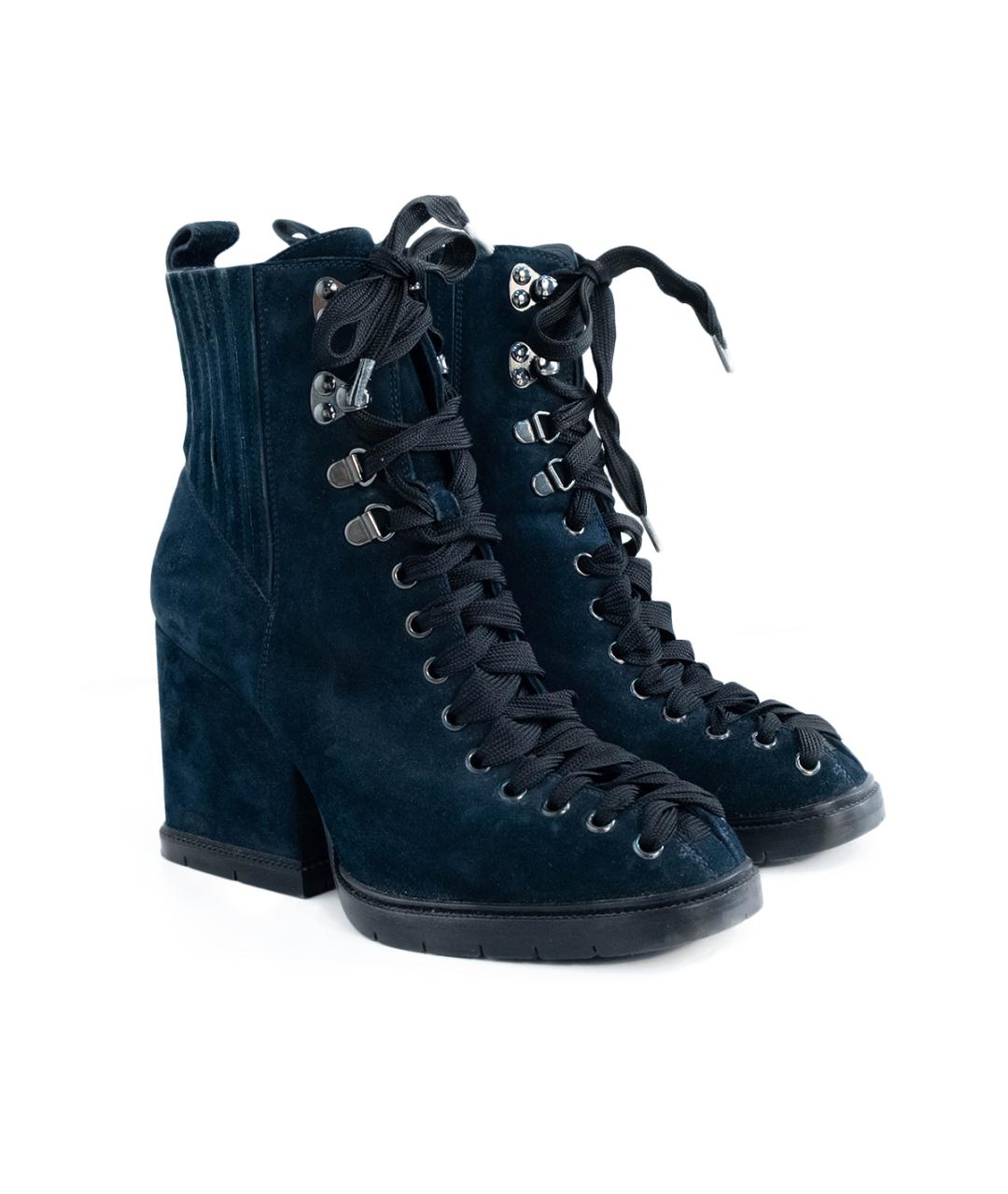 SANTONI Синие замшевые ботильоны, фото 2