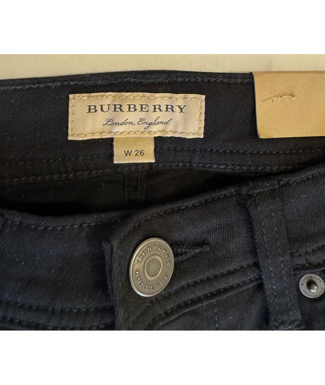 BURBERRY Черные хлопковые джинсы слим, фото 2