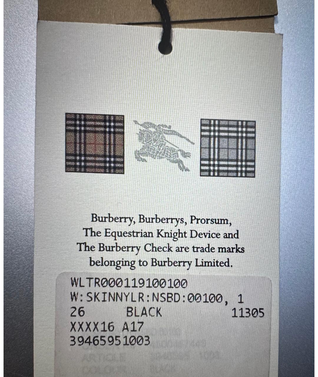 BURBERRY Черные хлопковые джинсы слим, фото 4