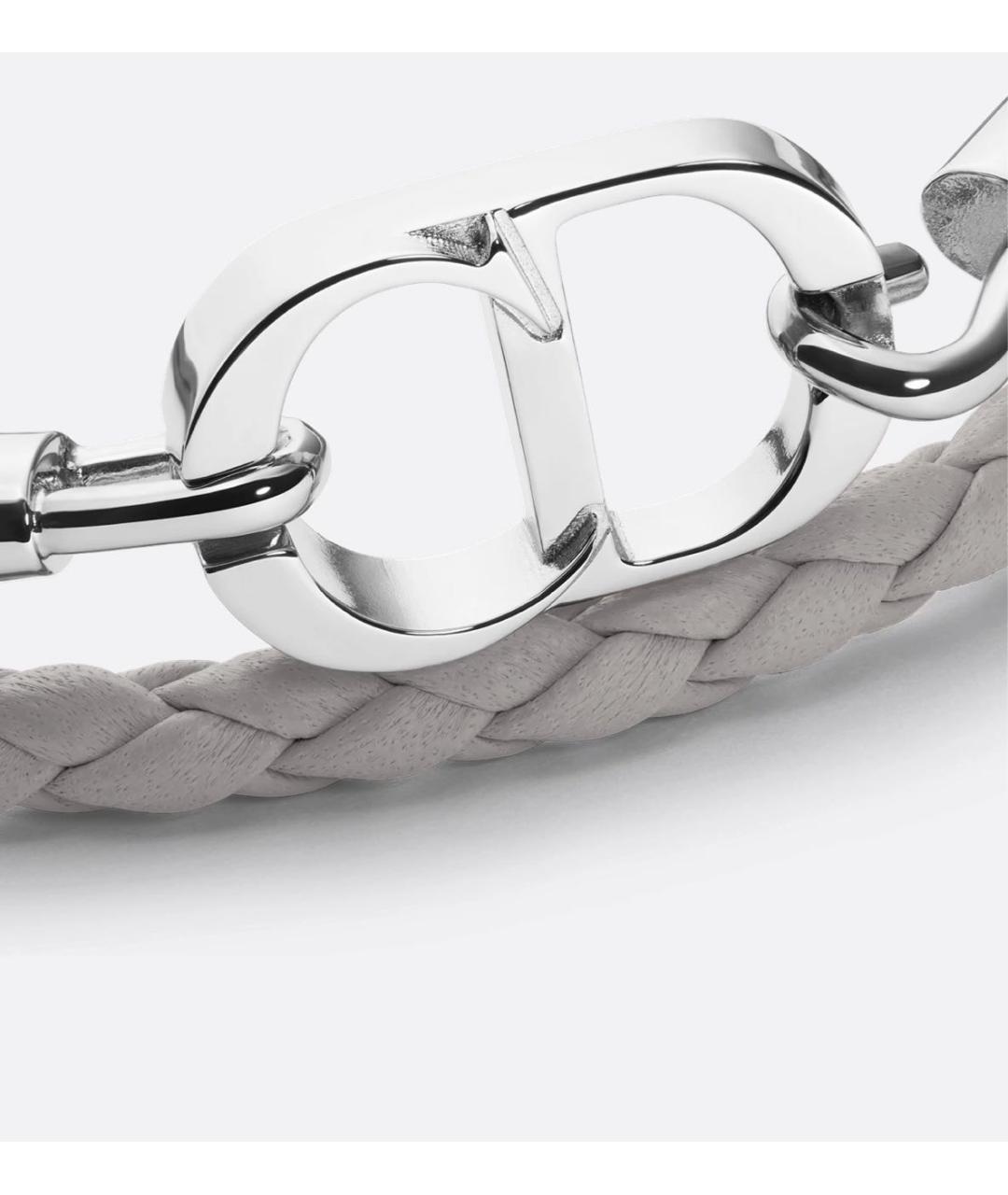 CHRISTIAN DIOR Серый кожаный браслет, фото 3