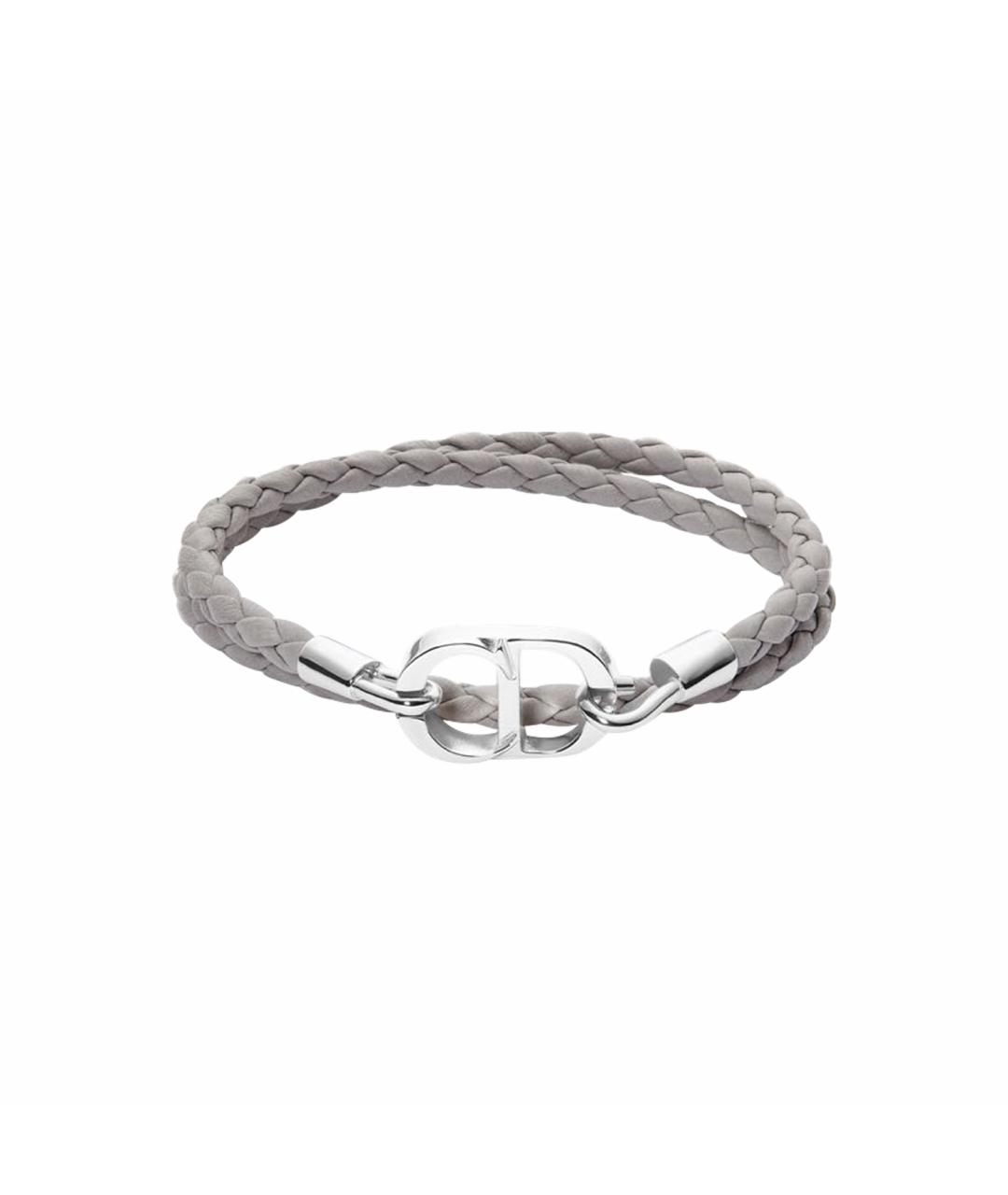 CHRISTIAN DIOR Серый кожаный браслет, фото 1