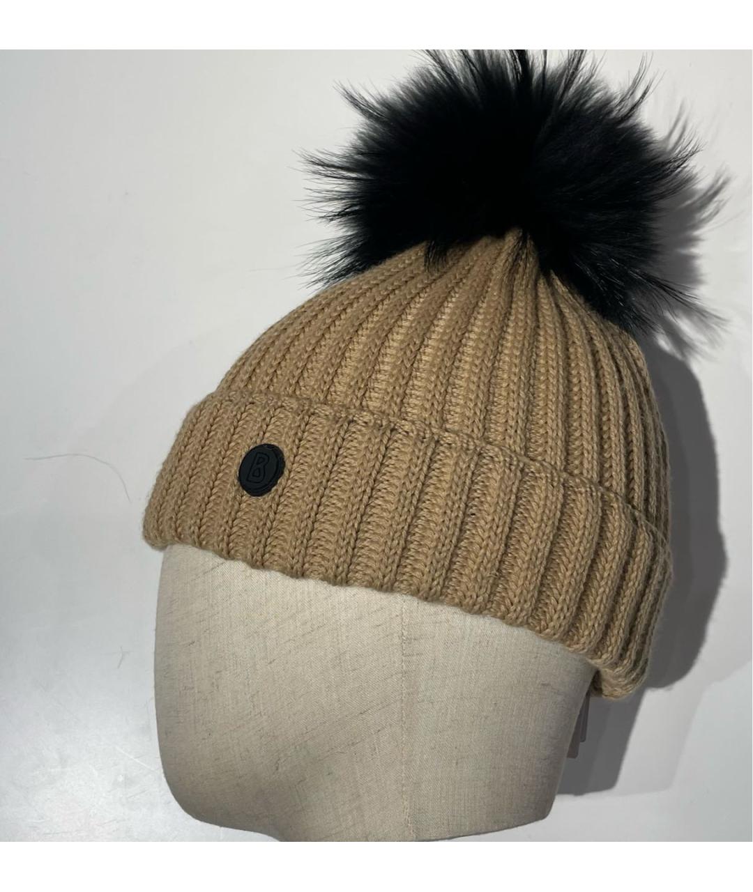 BOGNER Бежевая шерстяная шапка, фото 4