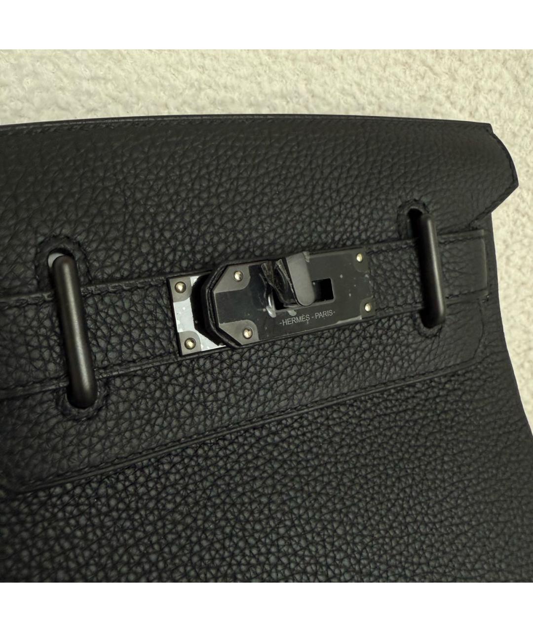 HERMES Черная кожаная сумка на плечо, фото 4