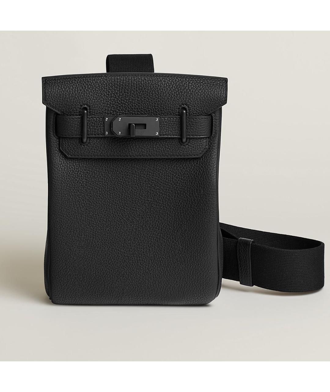 HERMES Черная кожаная сумка на плечо, фото 9