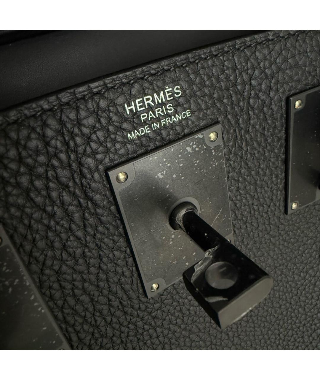 HERMES Черная кожаная сумка на плечо, фото 7