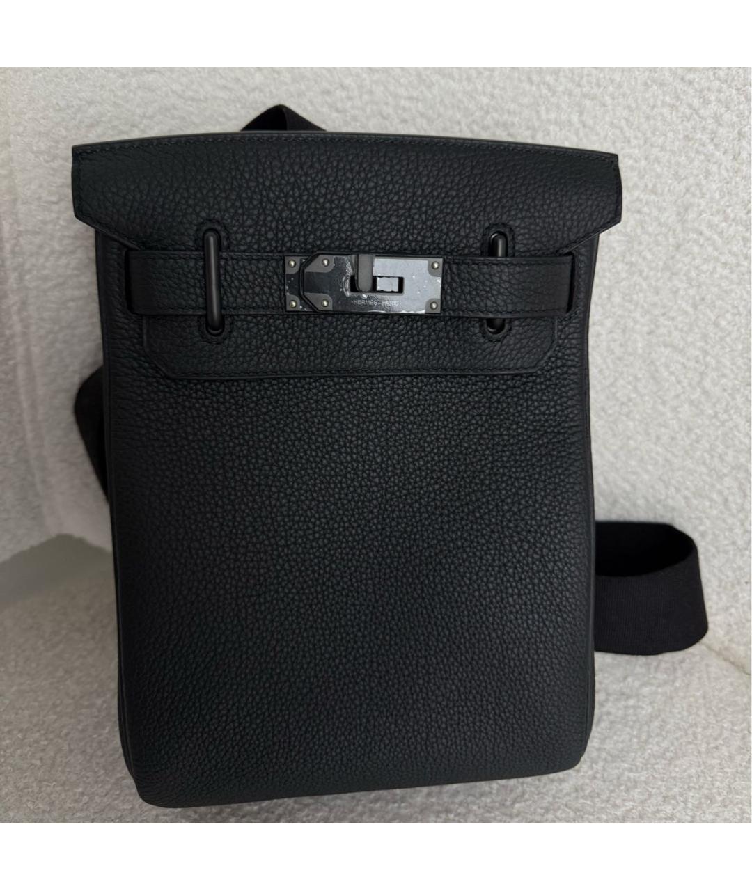 HERMES Черная кожаная сумка на плечо, фото 2