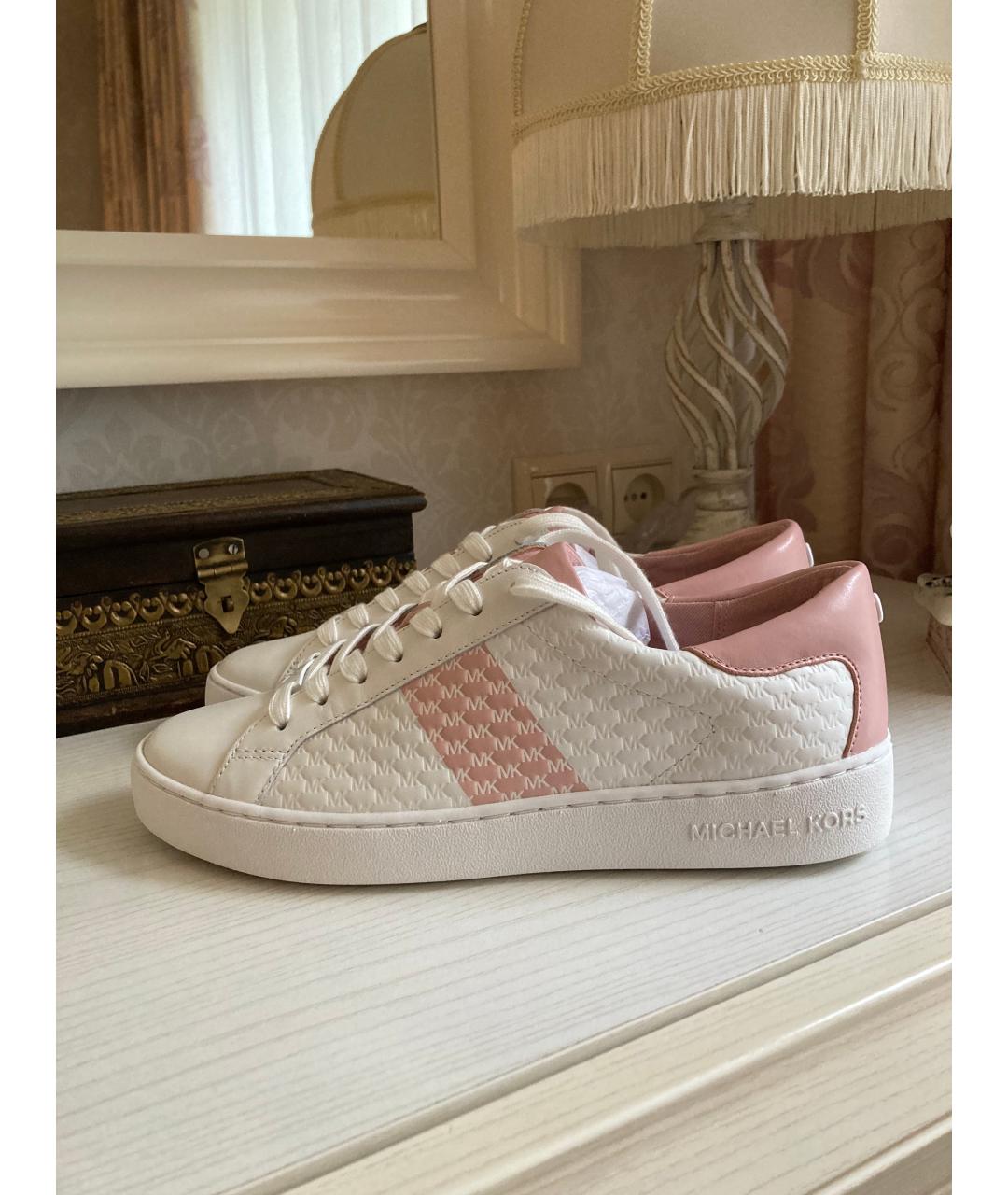MICHAEL MICHAEL KORS Белые кожаные кеды, фото 4