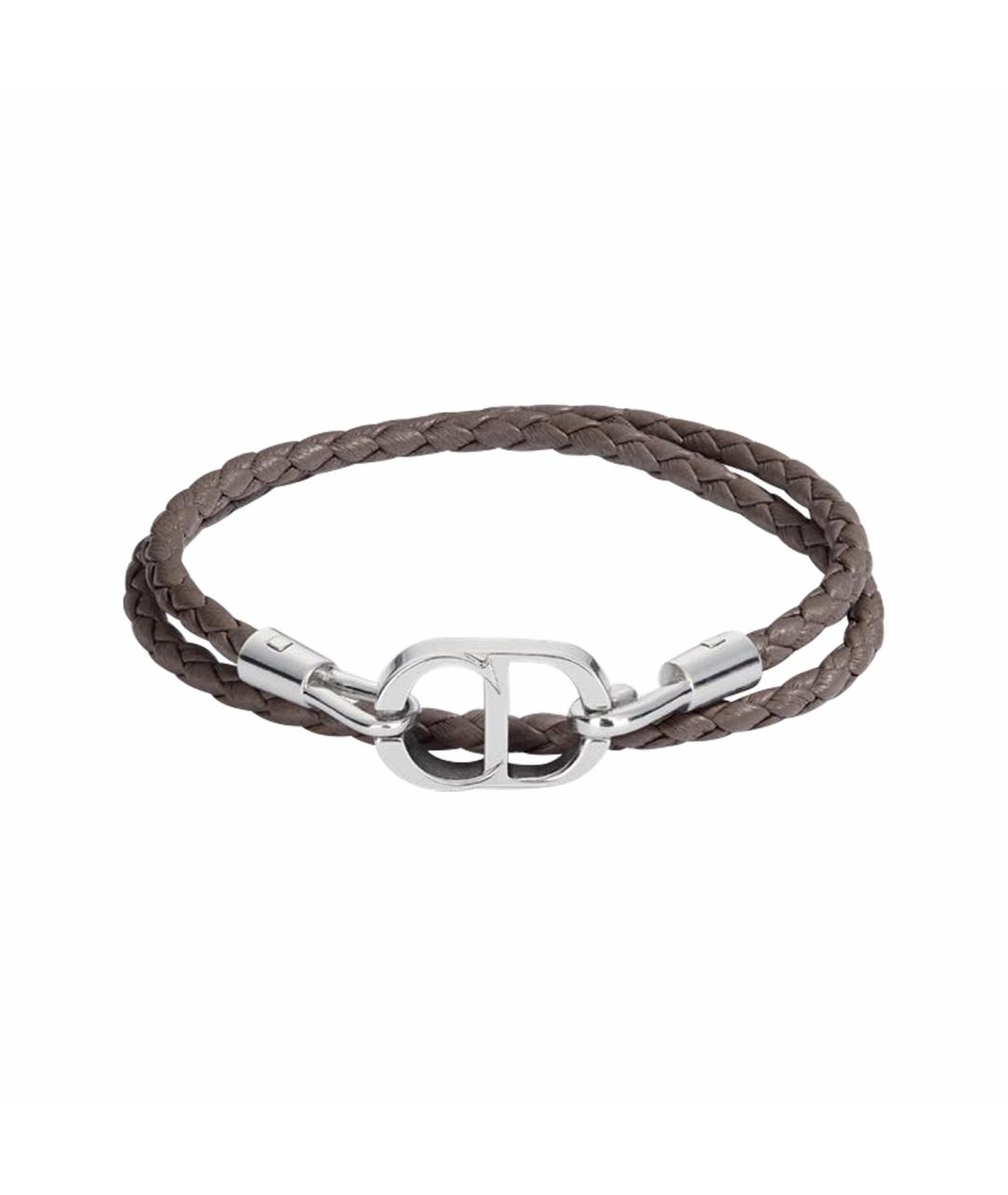 CHRISTIAN DIOR Коричневый кожаный браслет, фото 1