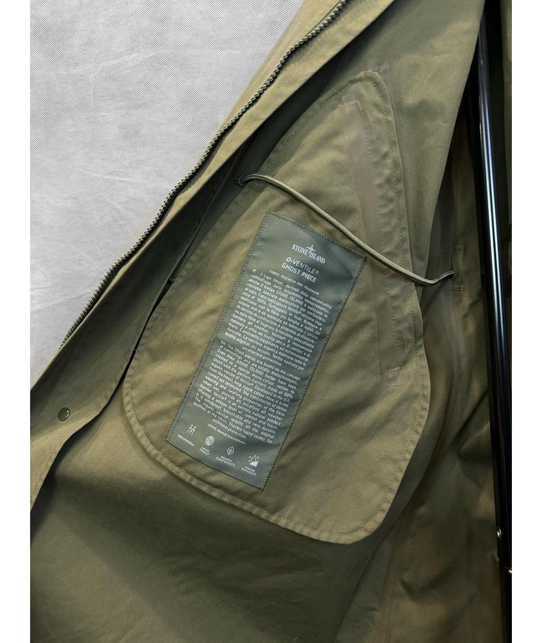 STONE ISLAND Хаки хлопковый тренч / плащ, фото 7
