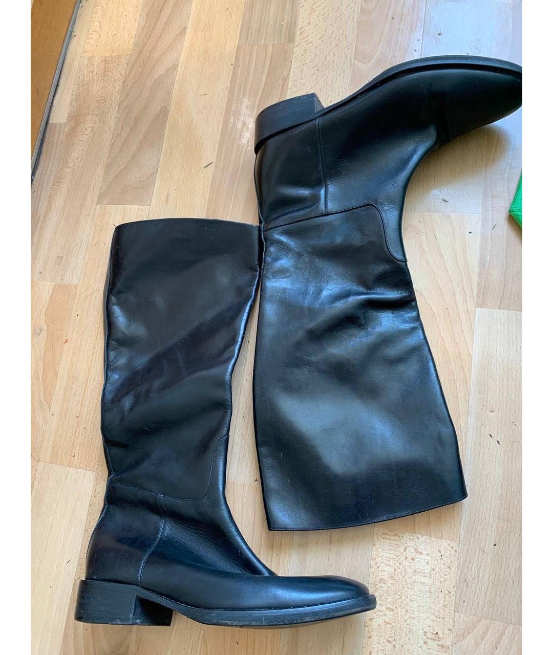 MAX MARA Черные кожаные сапоги, фото 4