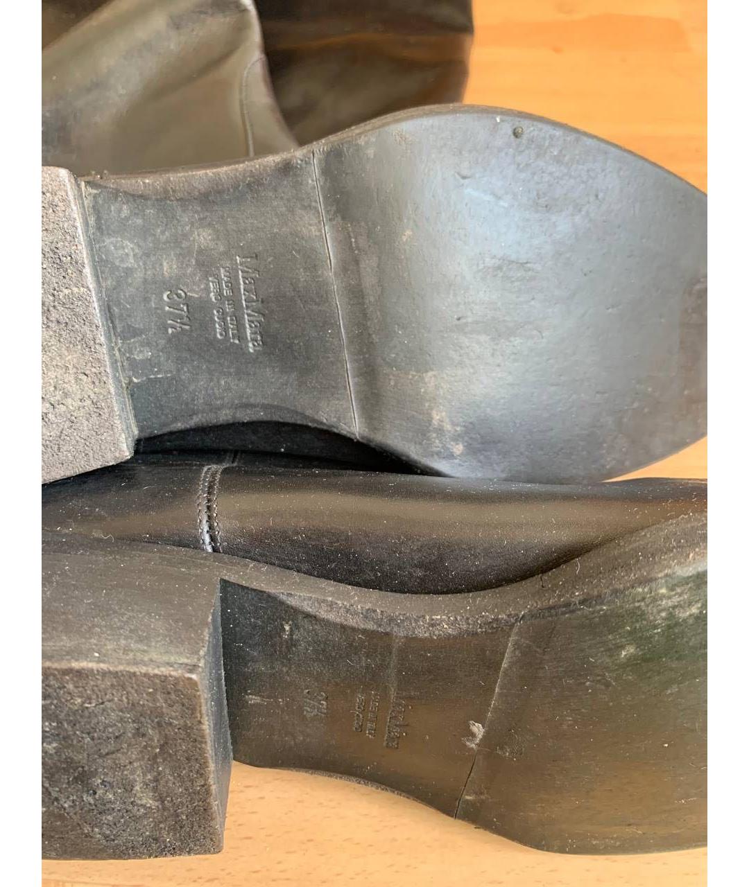 MAX MARA Черные кожаные сапоги, фото 3