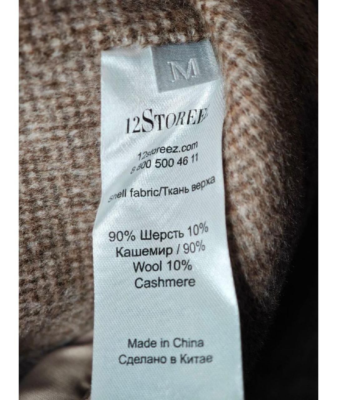 12 STOREEZ Коричневое шерстяное пальто, фото 5