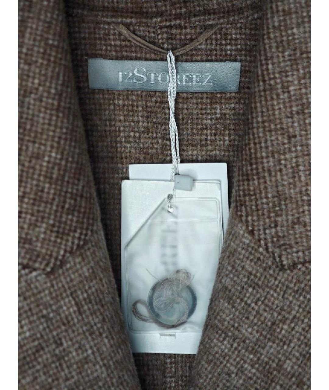 12 STOREEZ Коричневое шерстяное пальто, фото 3