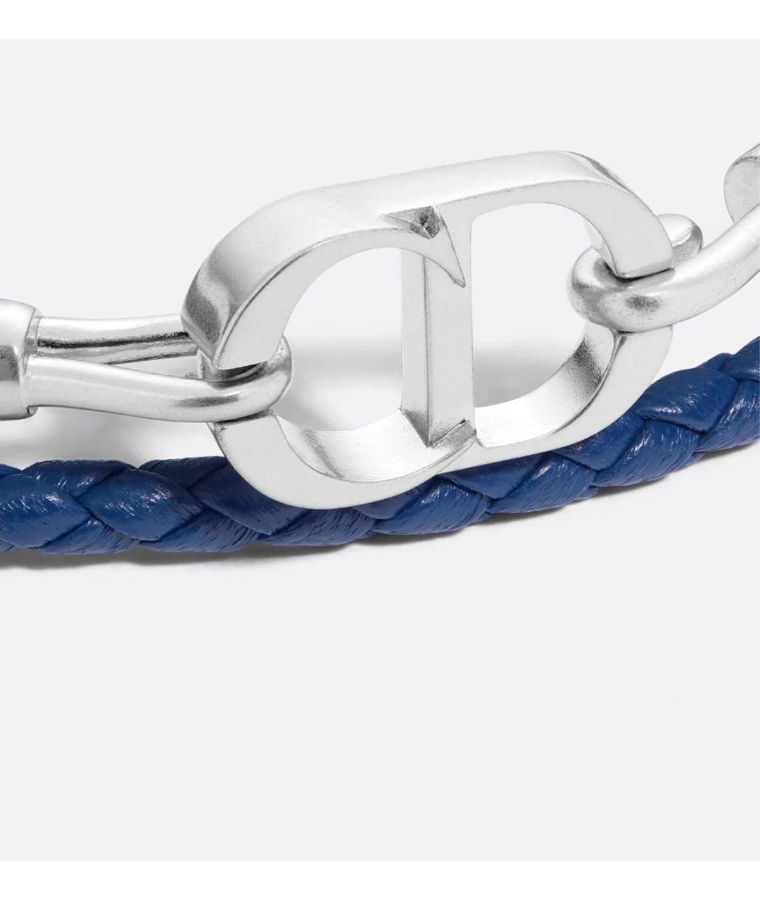 CHRISTIAN DIOR Синий кожаный браслет, фото 3