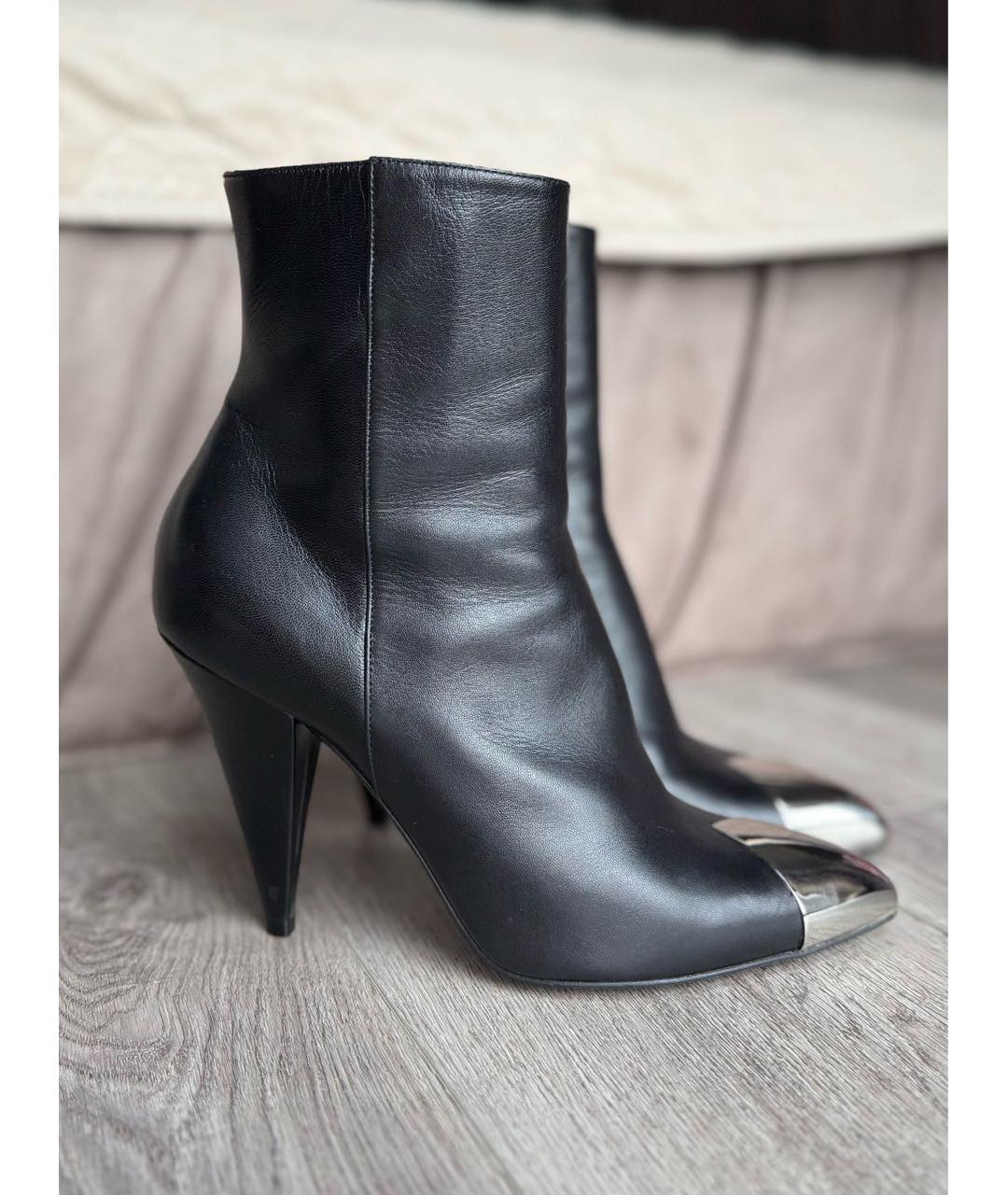 CELINE Черные кожаные ботильоны, фото 2