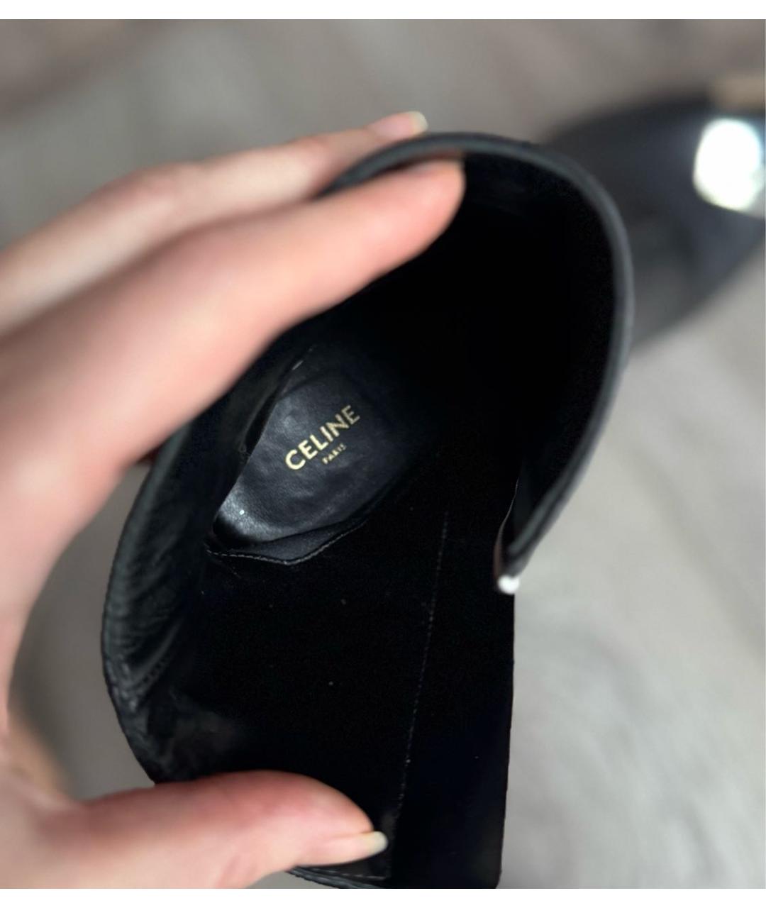 CELINE Черные кожаные ботильоны, фото 8