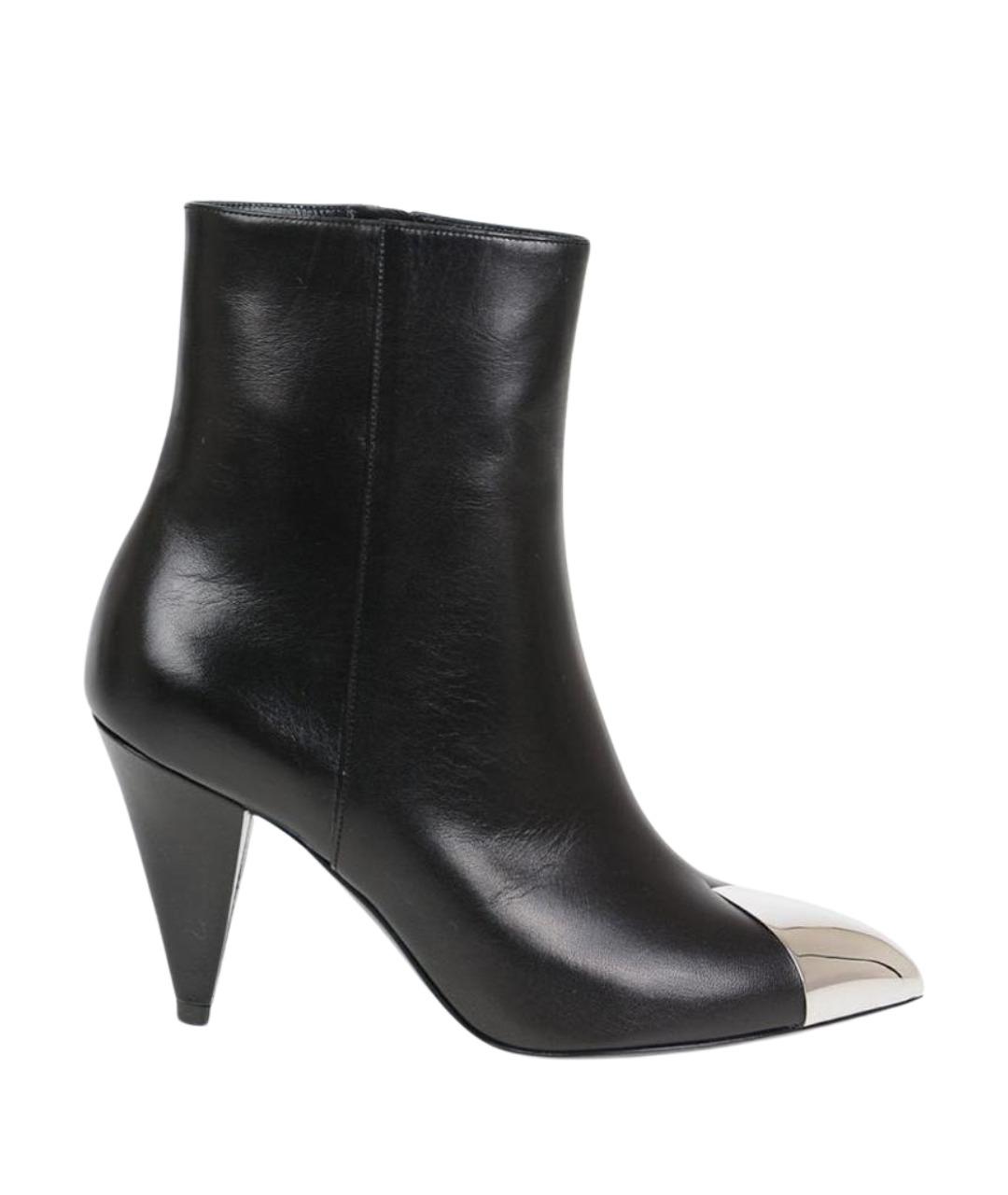 CELINE Черные кожаные ботильоны, фото 1