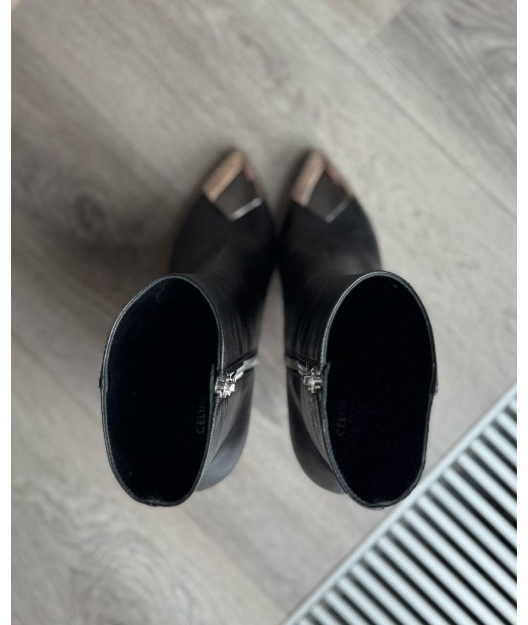 CELINE Черные кожаные ботильоны, фото 5