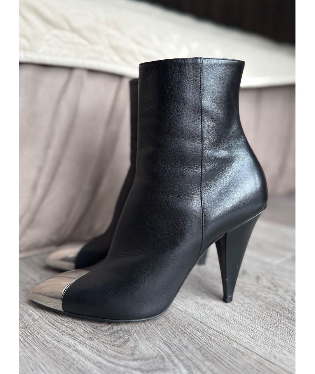 CELINE Черные кожаные ботильоны, фото 3