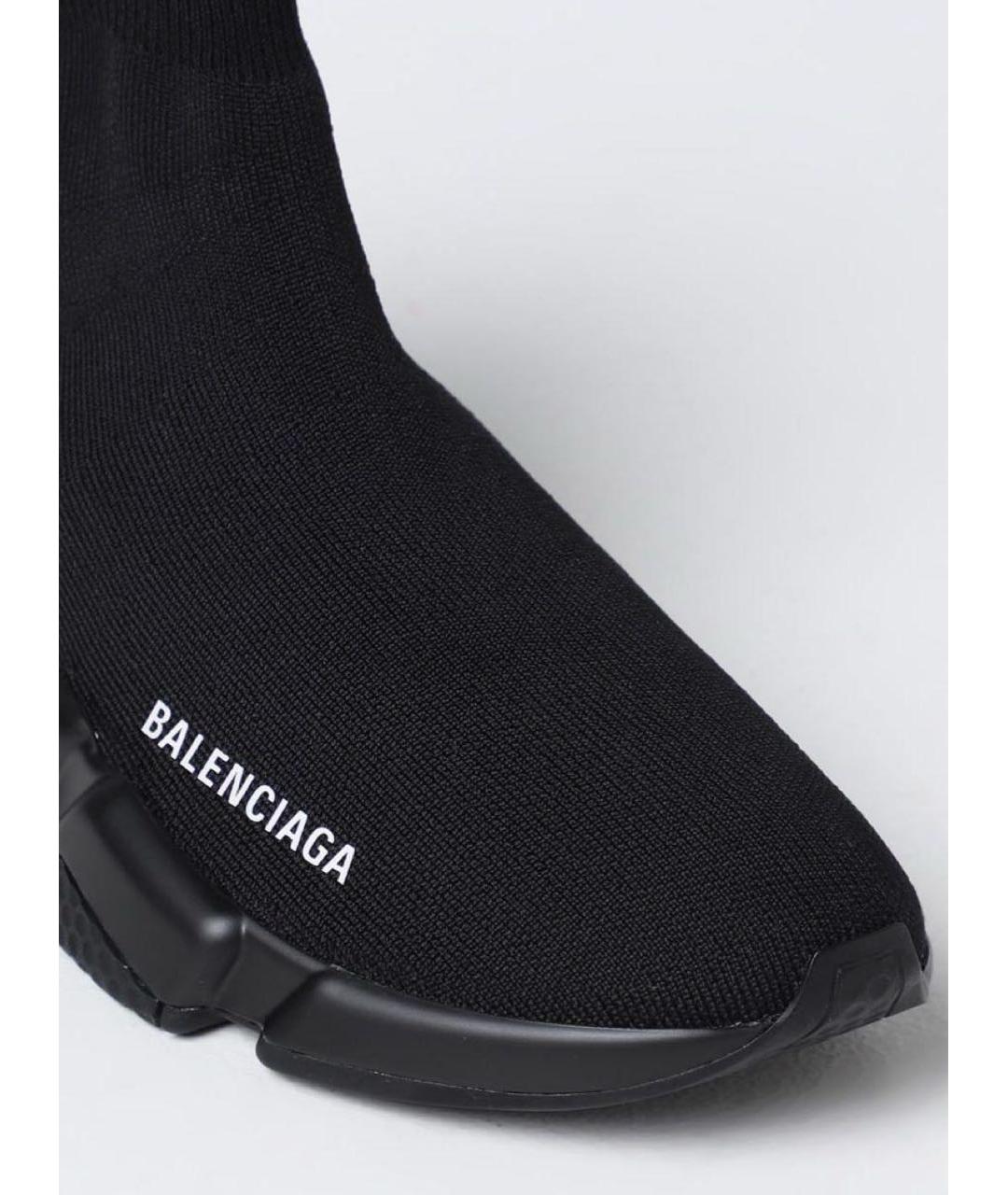 BALENCIAGA Черные текстильные высокие кроссовки / кеды, фото 4