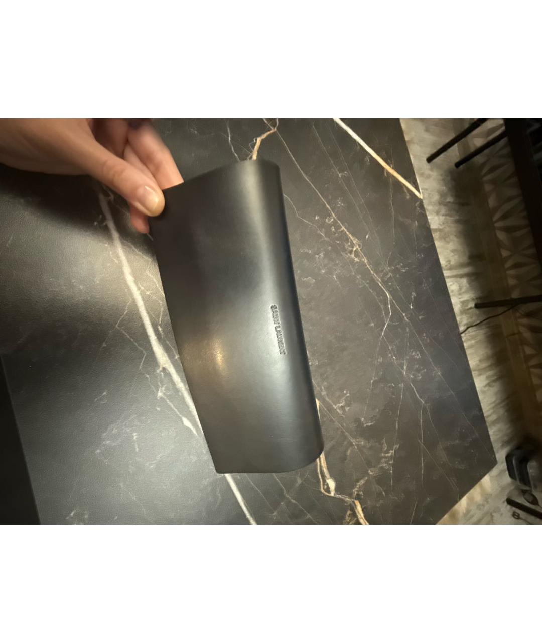 SAINT LAURENT Бирюзовые металлические солнцезащитные очки, фото 5