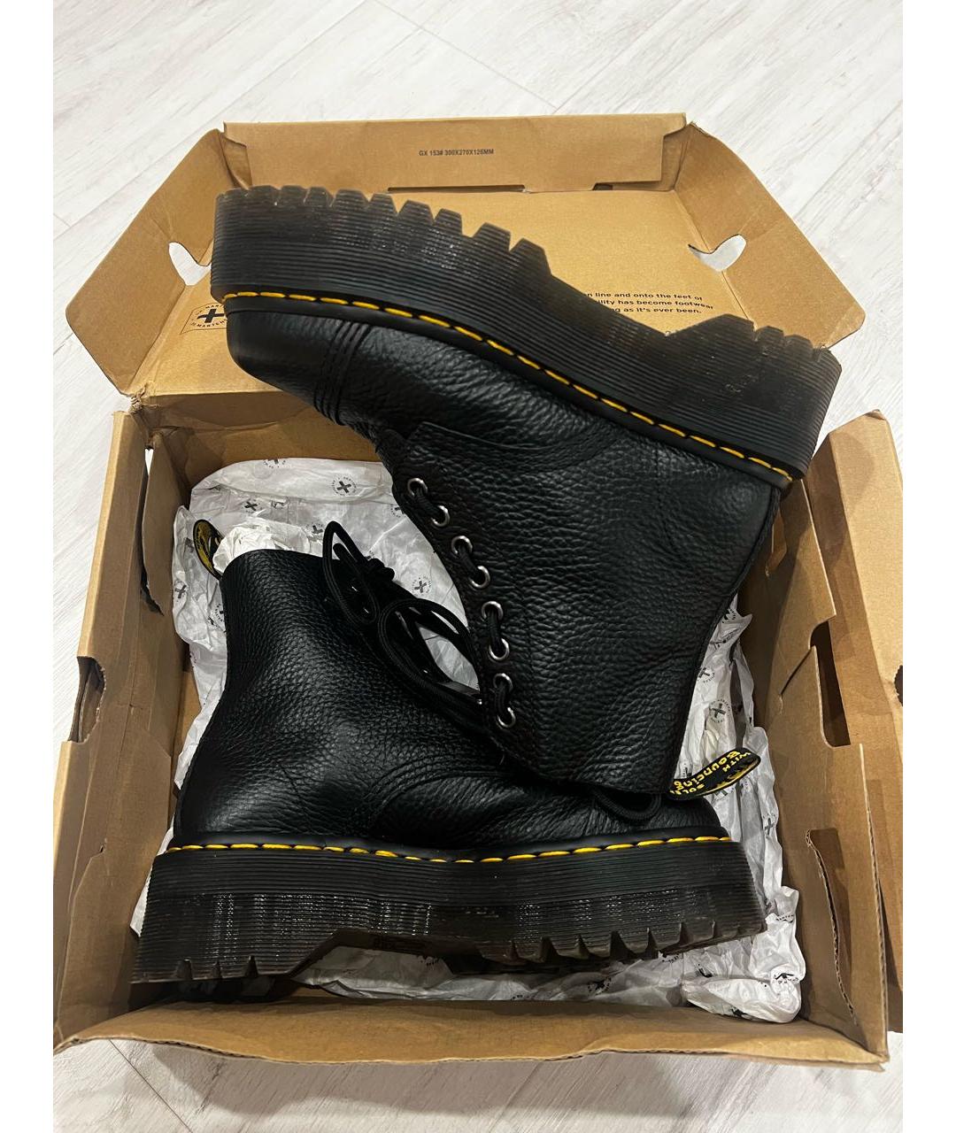 DR. MARTENS Черные кожаные ботинки, фото 5