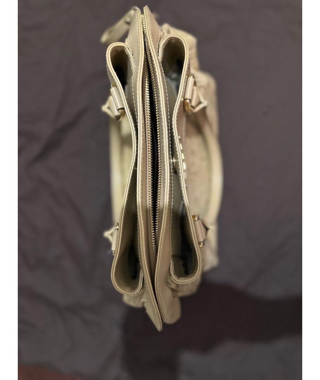 ETRO Бежевая кожаная сумка с короткими ручками, фото 2