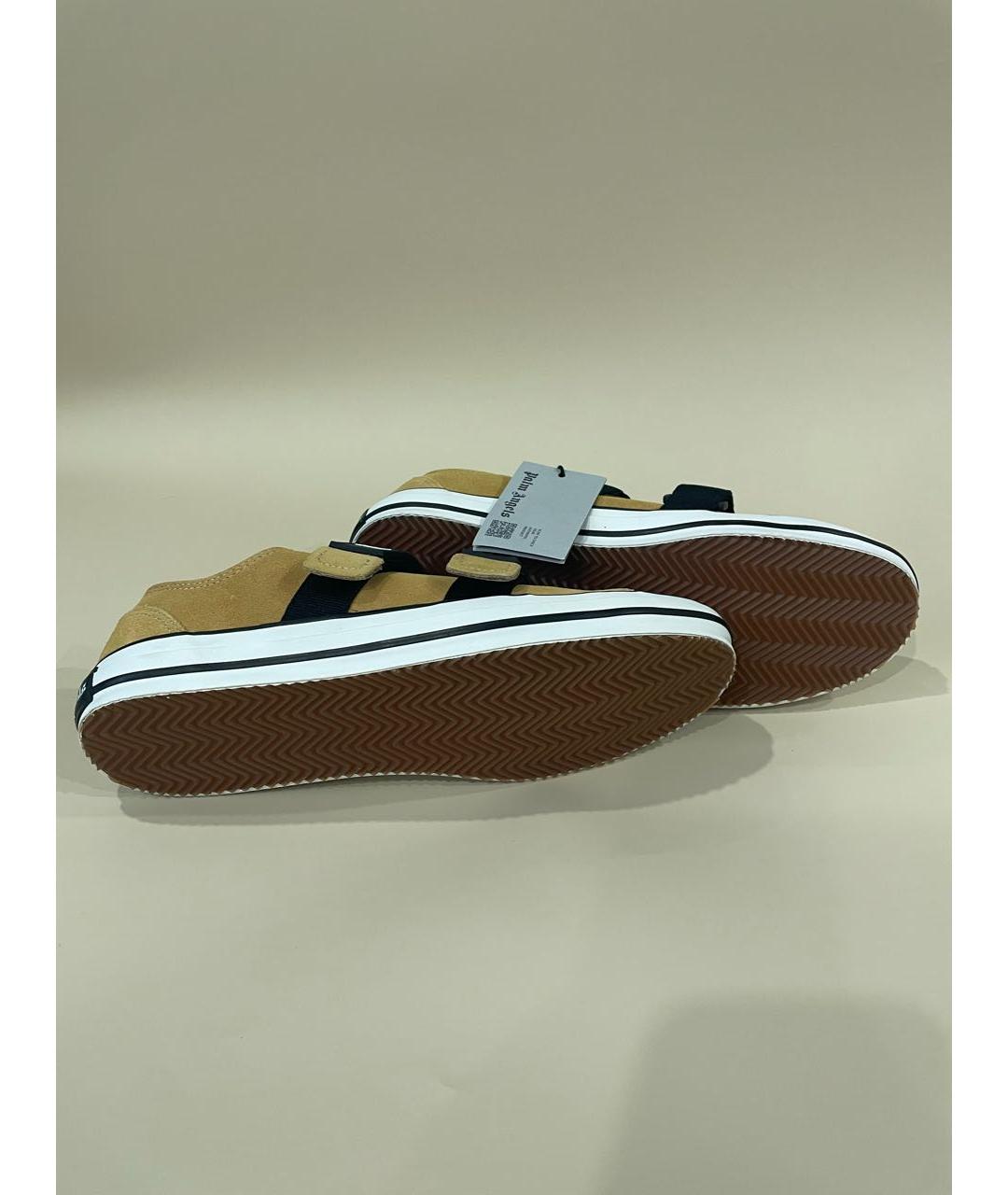 PALM ANGELS Горчичные замшевые низкие кроссовки / кеды, фото 6