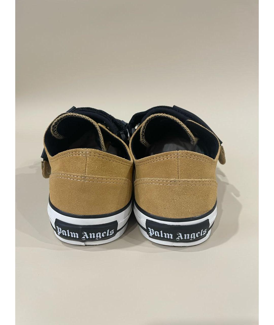 PALM ANGELS Горчичные замшевые низкие кроссовки / кеды, фото 2