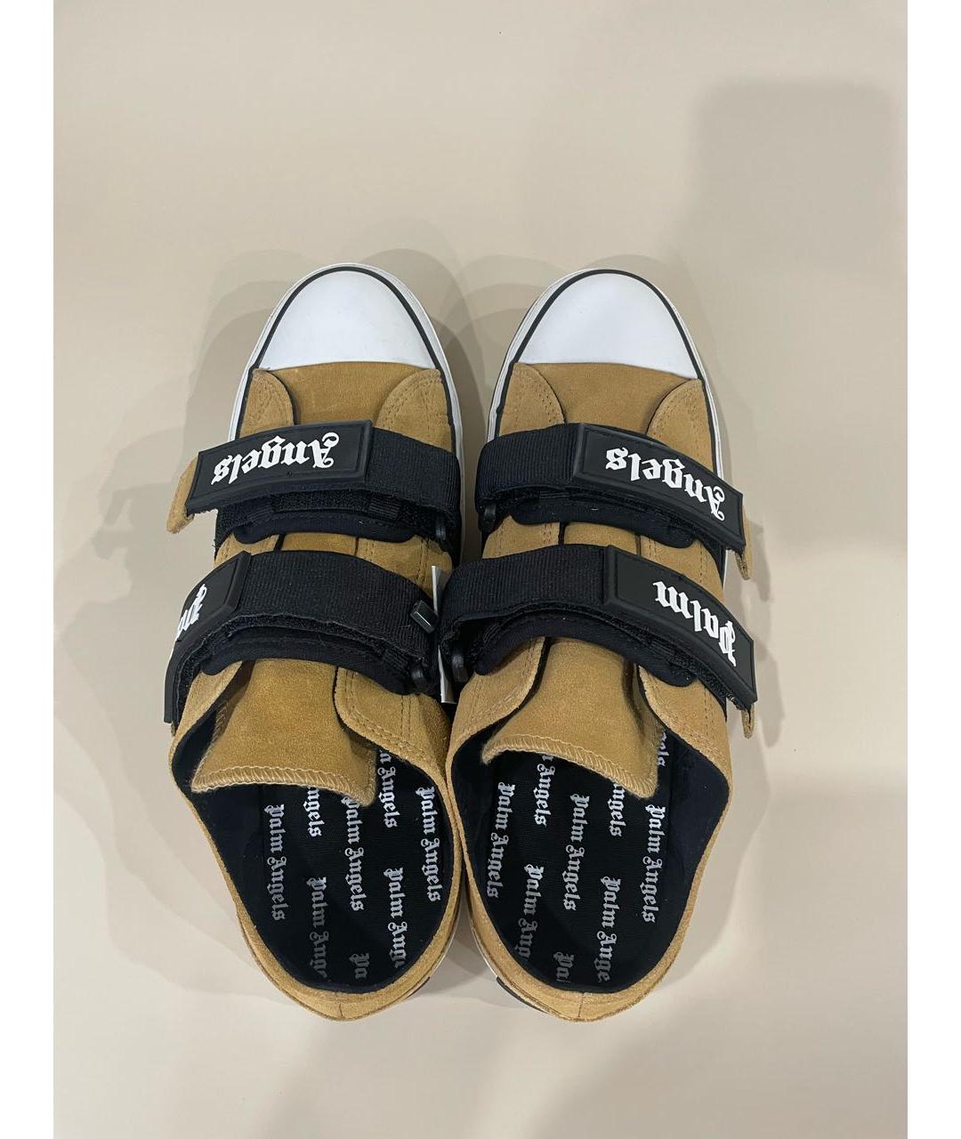 PALM ANGELS Горчичные замшевые низкие кроссовки / кеды, фото 3