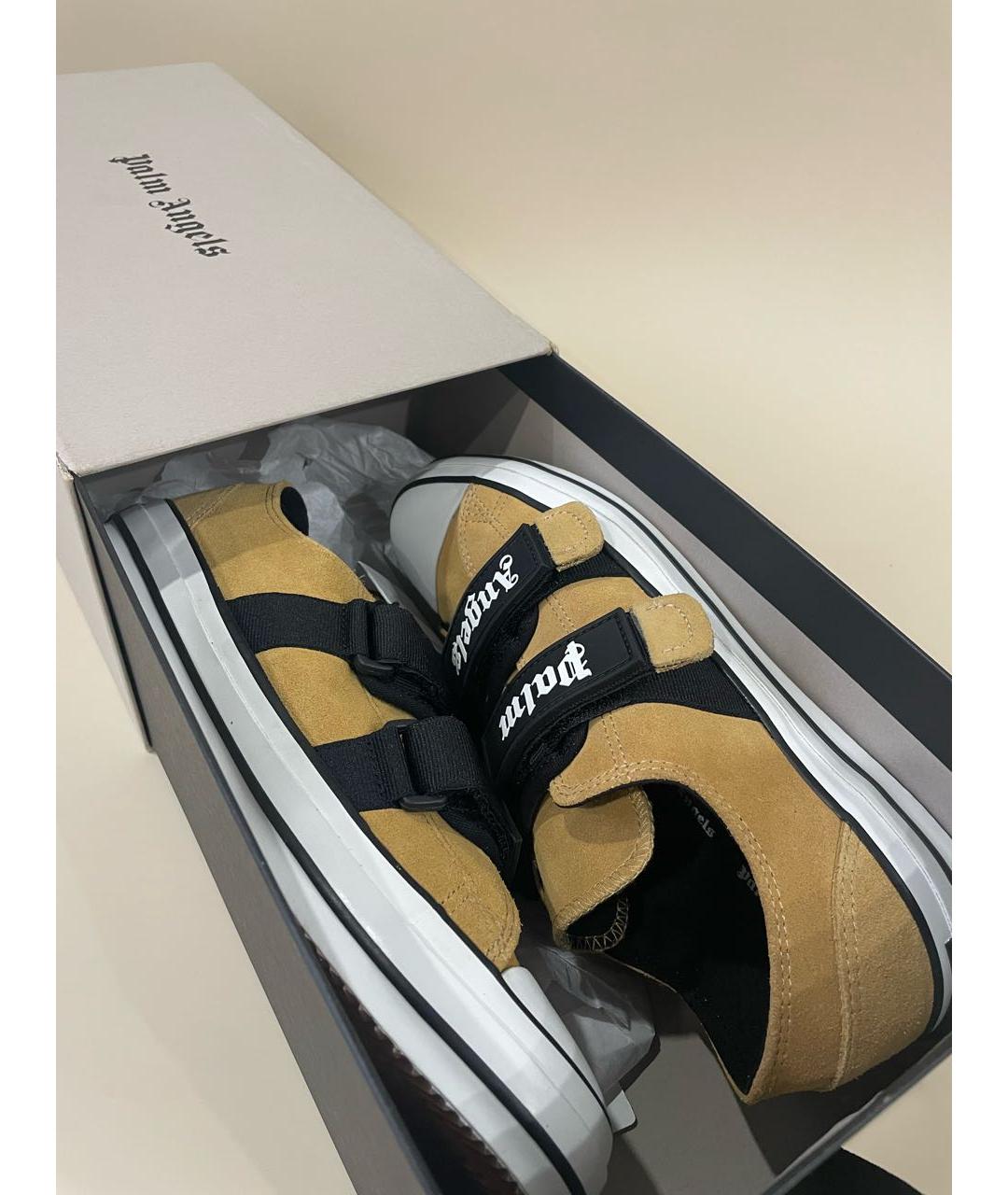 PALM ANGELS Горчичные замшевые низкие кроссовки / кеды, фото 7